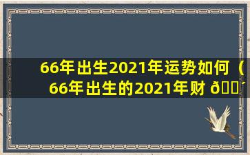 66年出生2021年运势如何（66年出生的2021年财 🐴 运如何）